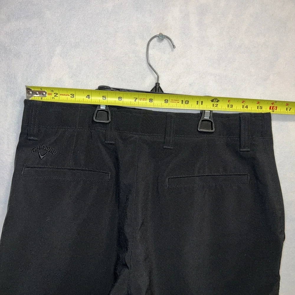 Callaway Shorts Mens Size 32 Black Golf Flat Front Chino Stretch Wasteband Solid